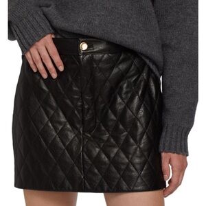 Frame leather skirt